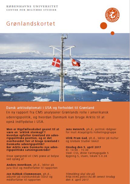 Plakat for det offentlige seminar "Dansk Arktis-diplomati i USA og forholdet til Grønland