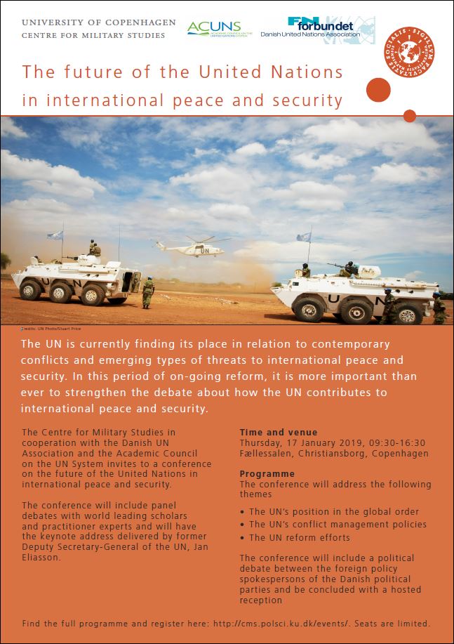 Invitation to the event "The future of the UN in international peace and security"