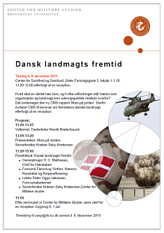 Invitation til arrangementet Dansk landmagts fremtid. Invitationen indeholder bl.a. program. 