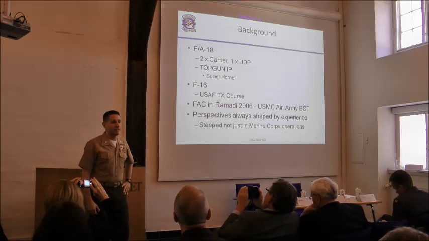 Presentation by Lt Col David "Chip" Berke