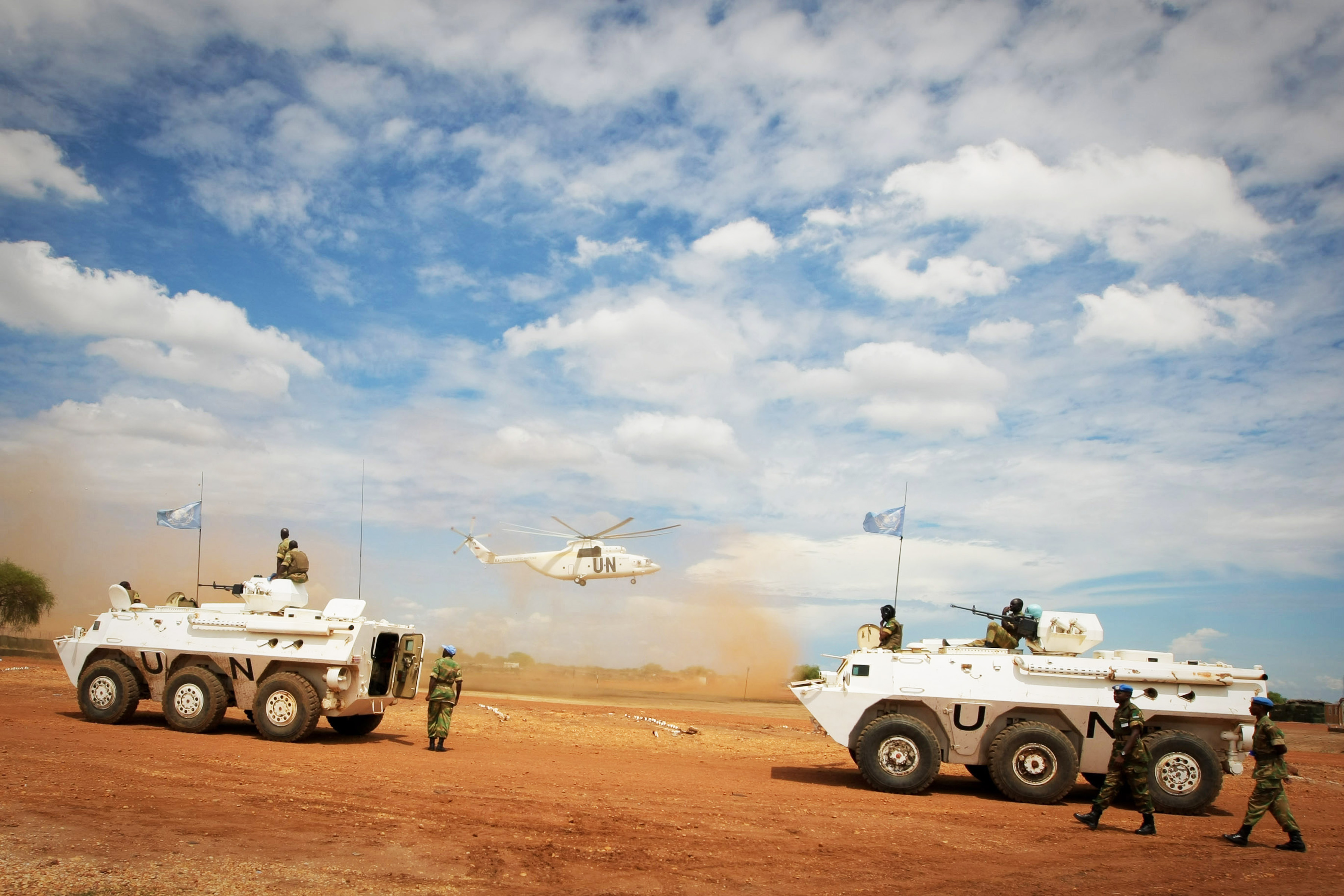 Picture of UN tanks and helicopter