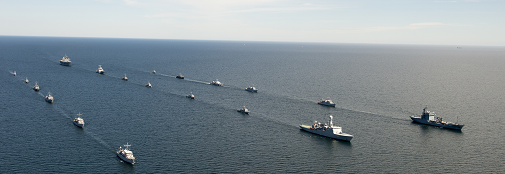 Ships from various nations in the Baltic Region at Baltic Operations 2014